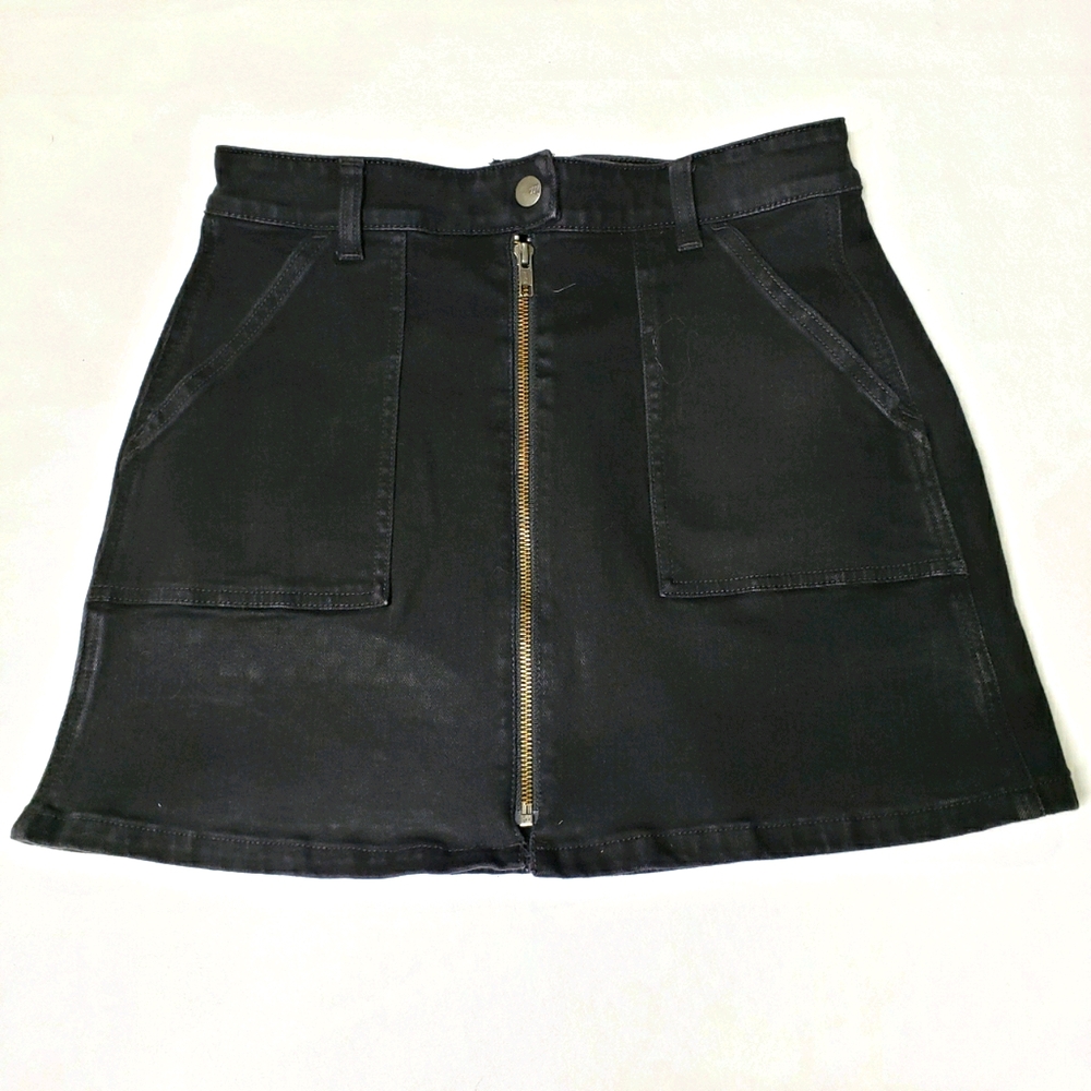 Madewell Denim Utility Zip Skirt in Black Frost - Picture 3 of 5